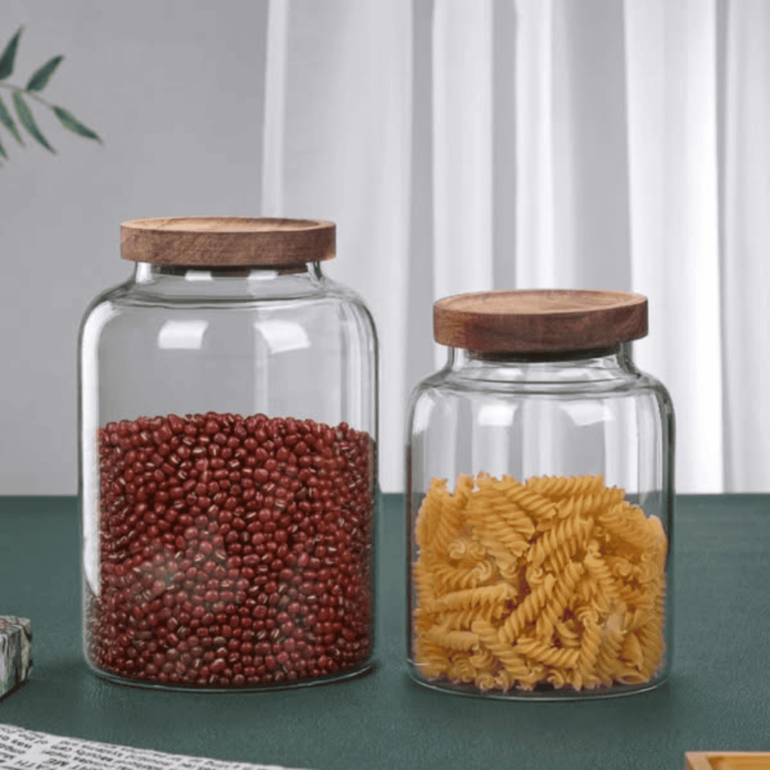 Borosilicate Glass Storage Jar with Acacia Lid