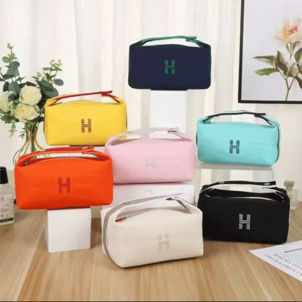 Portable Travel Canvas Makeup Bag