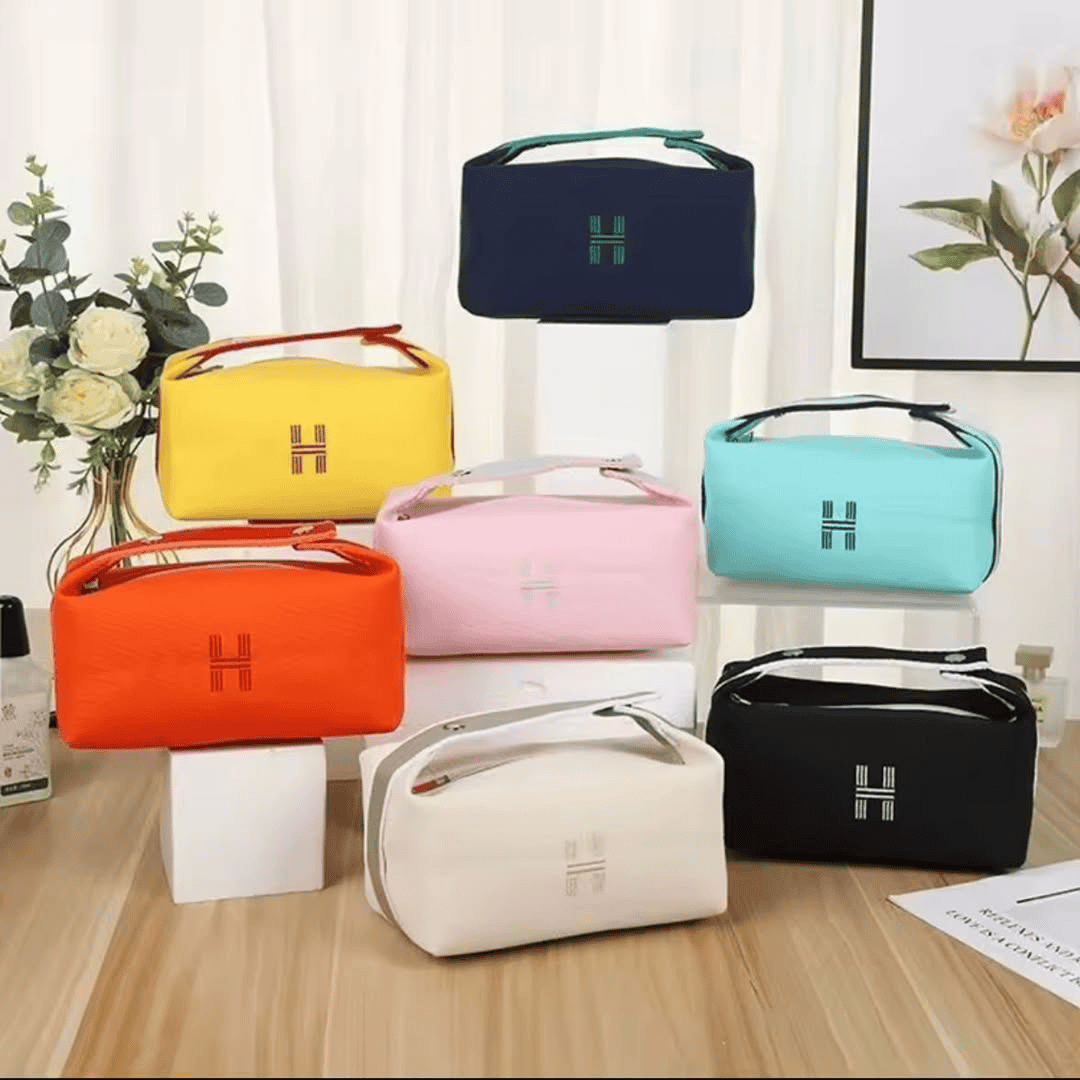 Portable Travel Canvas Makeup Bag