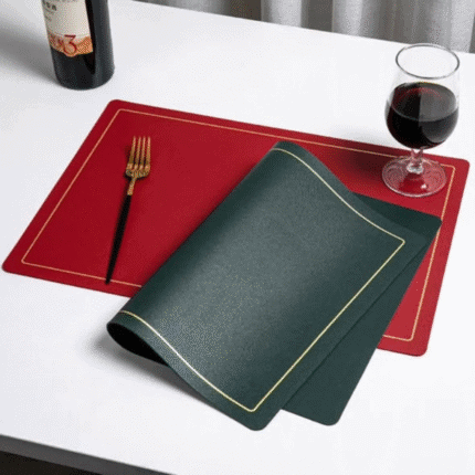 6Pcs Leather Anti-Slip Table Mats