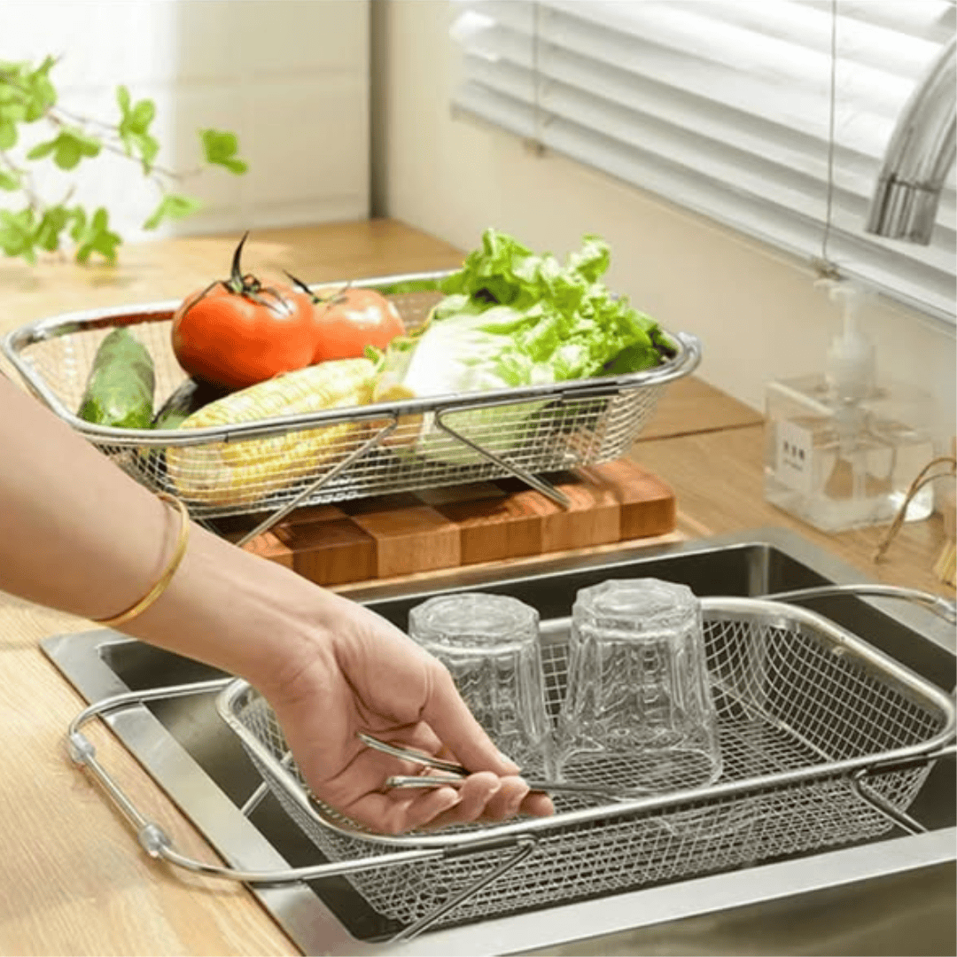 Stainless Steel Expandable Over-The-Sink Colander