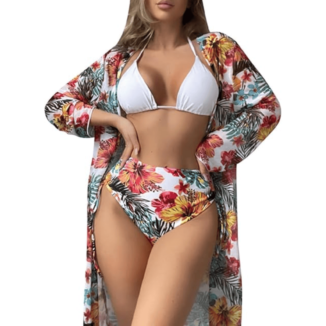 3pcs Floral Women Bikini Swimsuit