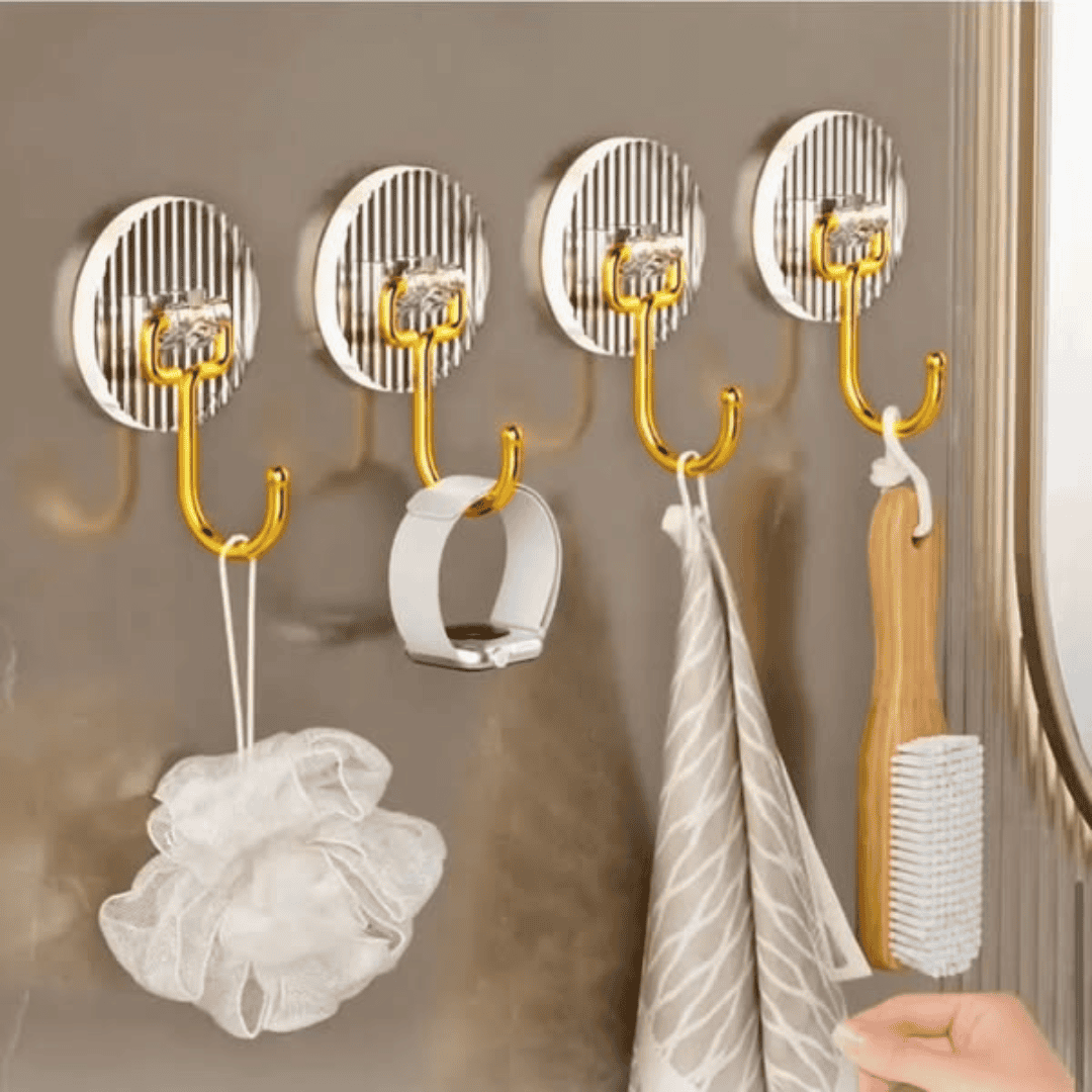 Set of 5 Golden Acrylic Hooks