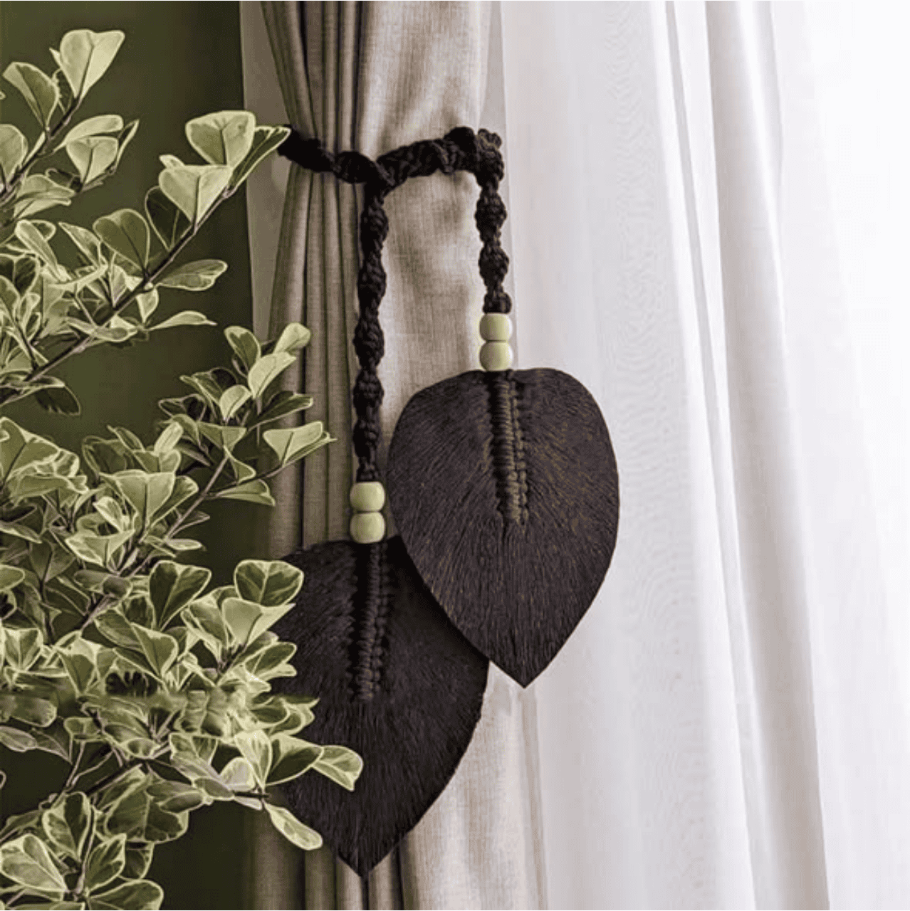 Leaf Curtains Tie with Straps