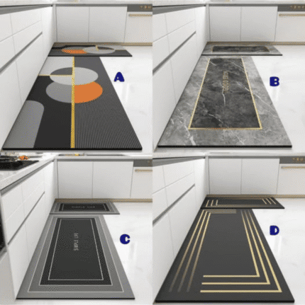 2PCS Diatomite Rubber Kitchen Mats