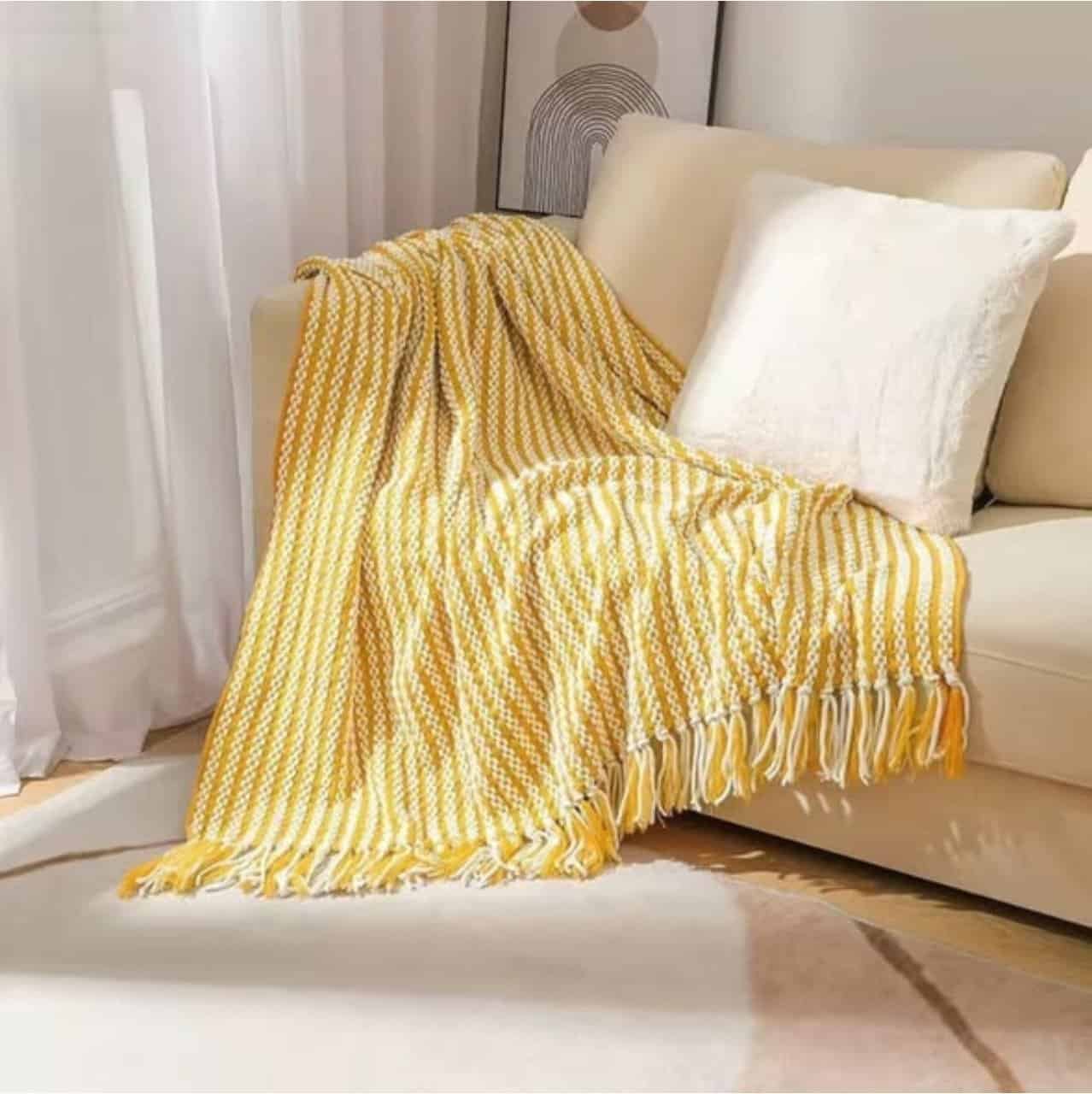 Boho Embroidered Throw Blanket