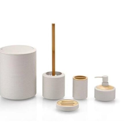 Ruffled 6pcs Bathroom Accessories Set