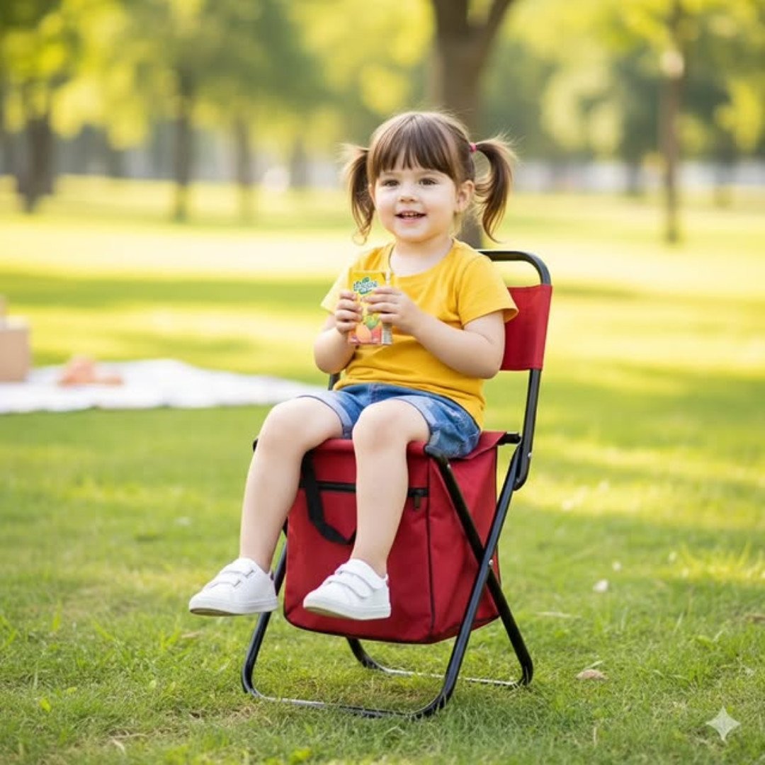 Kids Foldable Camping Chair with Storage Pouch