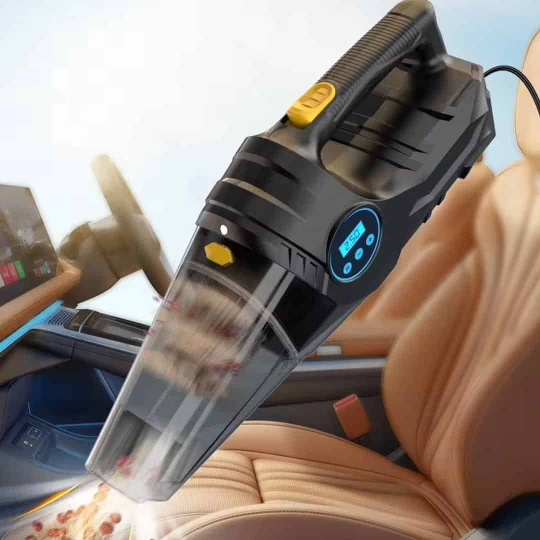 Portable Car Tyre Inflator and Vacuum Cleaner Dual Use