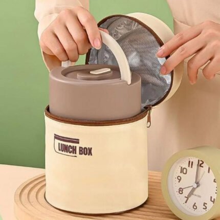 3 Layers Portable Stainless Steel Round Lunch Box