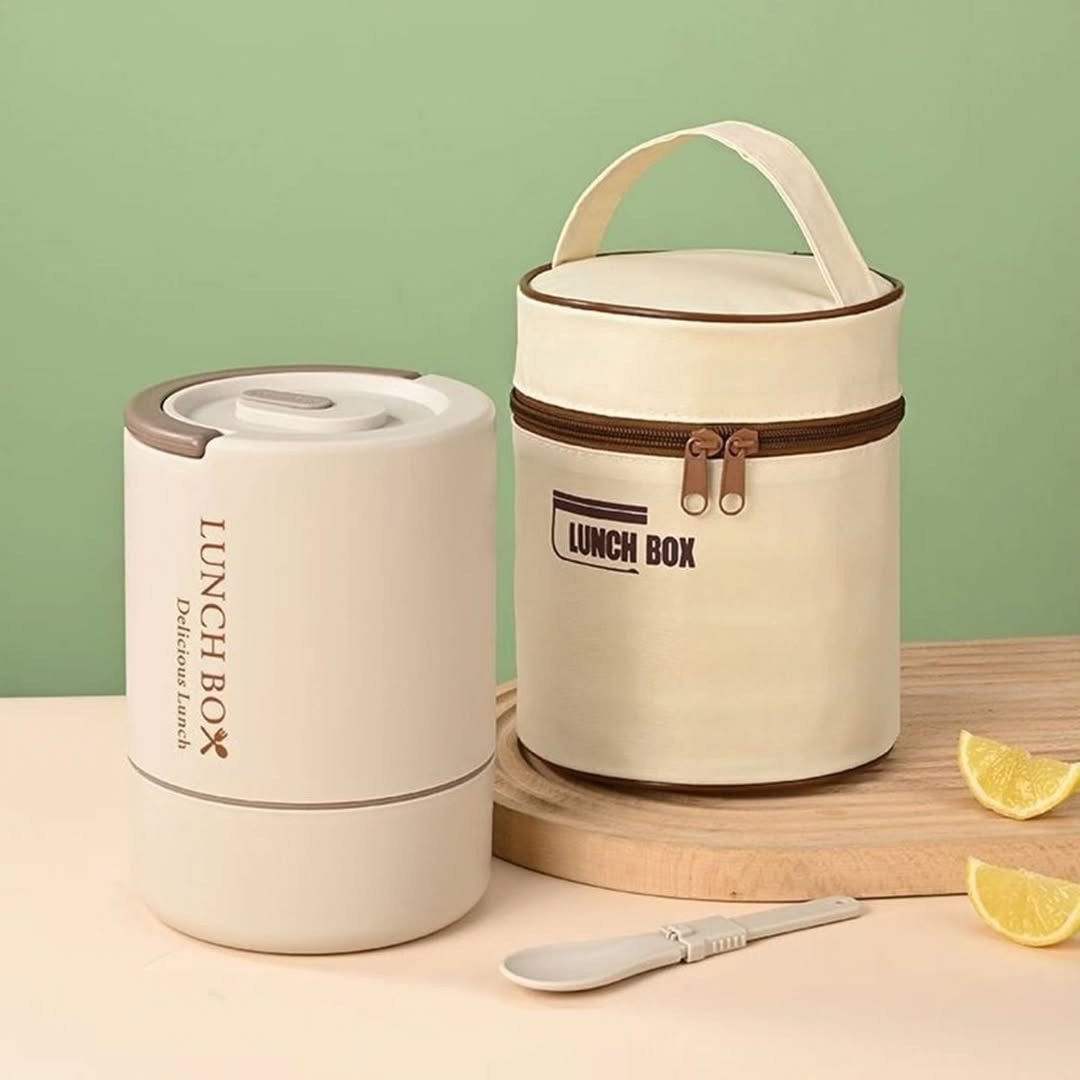 3 Layers Portable Stainless Steel Round Lunch Box
