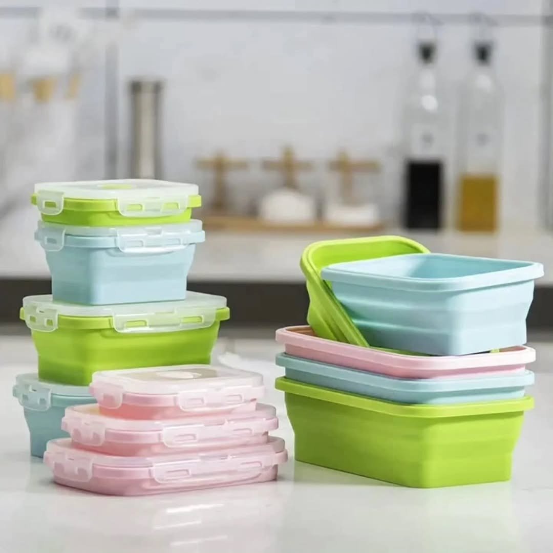 4PCS Collapsible Silicone Food Containers