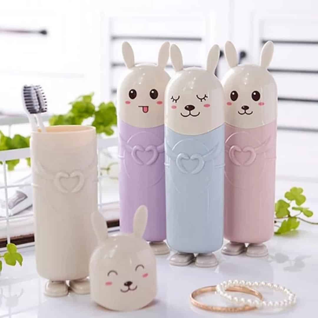 Cartoon Rabbit Travel Toothbrush Holder