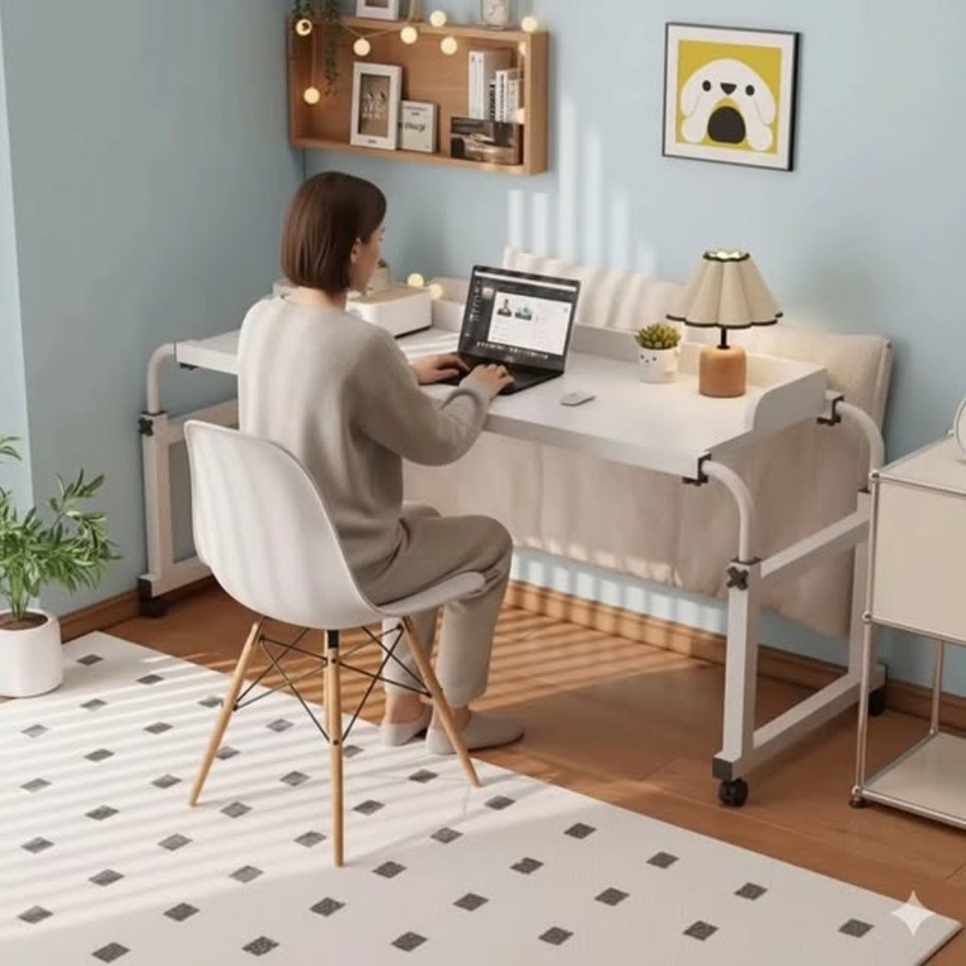 Adjustable Over Bed Laptop Desk with Wheels