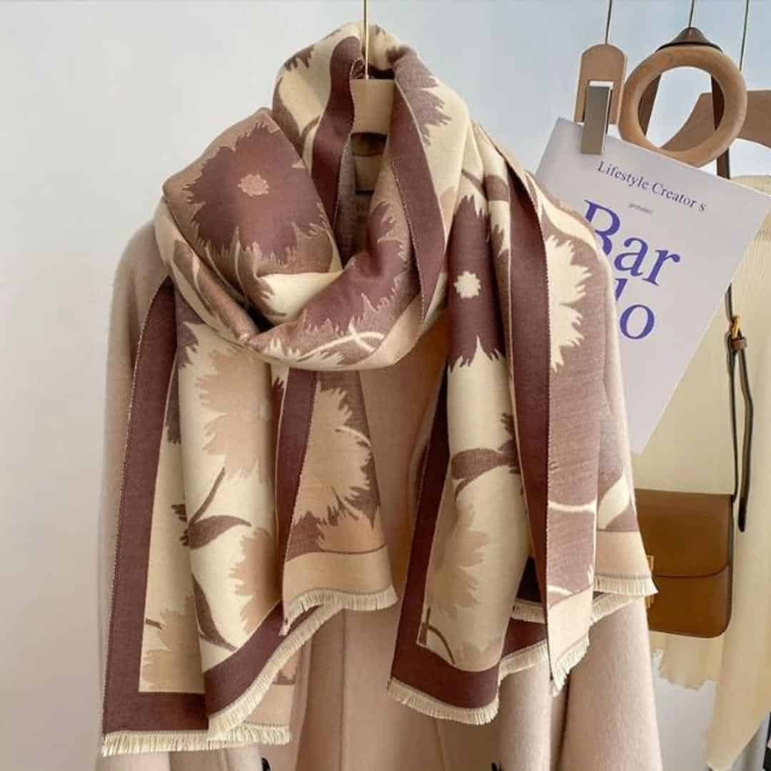Floral Print Scarf Cashmere Pashmina Shawl