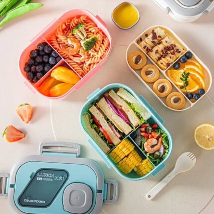 Double Layer 1400ml Lunch Box with Cutlery Set