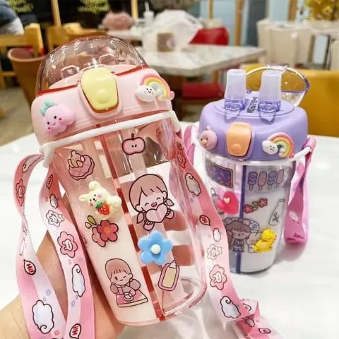 Cartoon Themed Partitioned Water Bottle