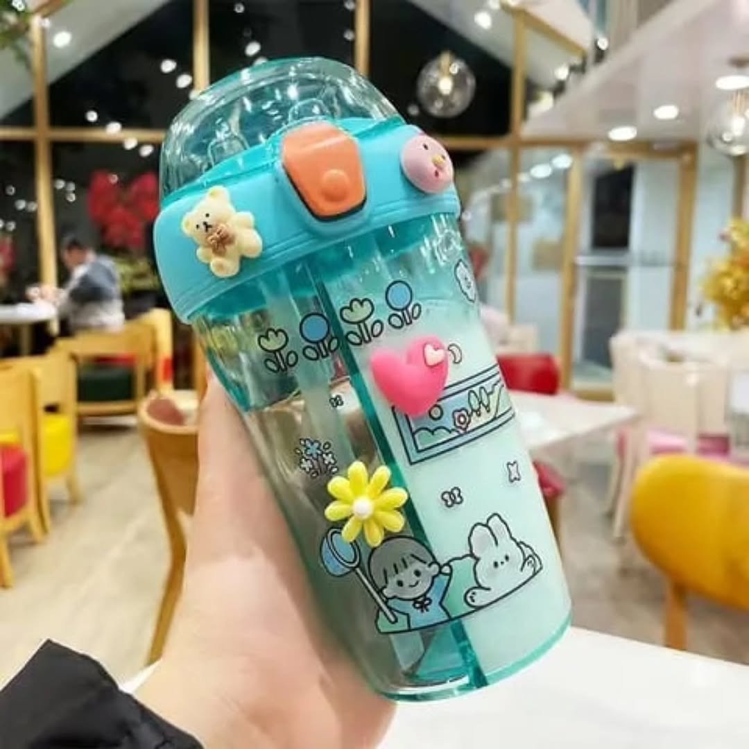 Cartoon Themed Partitioned Water Bottle