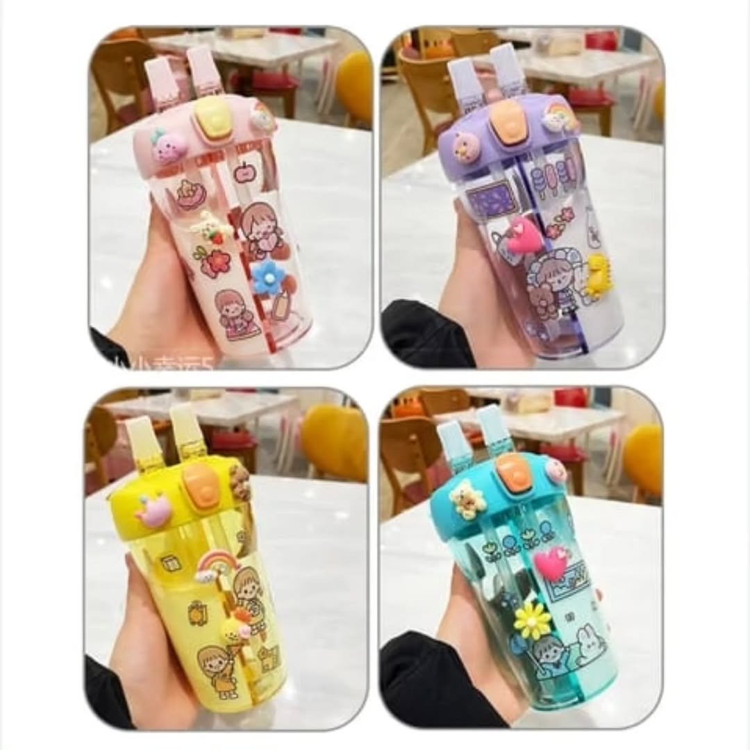 Cartoon Themed Partitioned Water Bottle