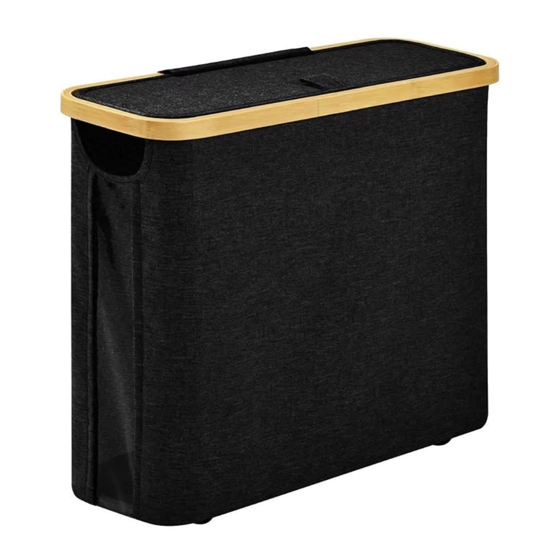Slim Bathroom Storage Cabinet with Bamboo Lid