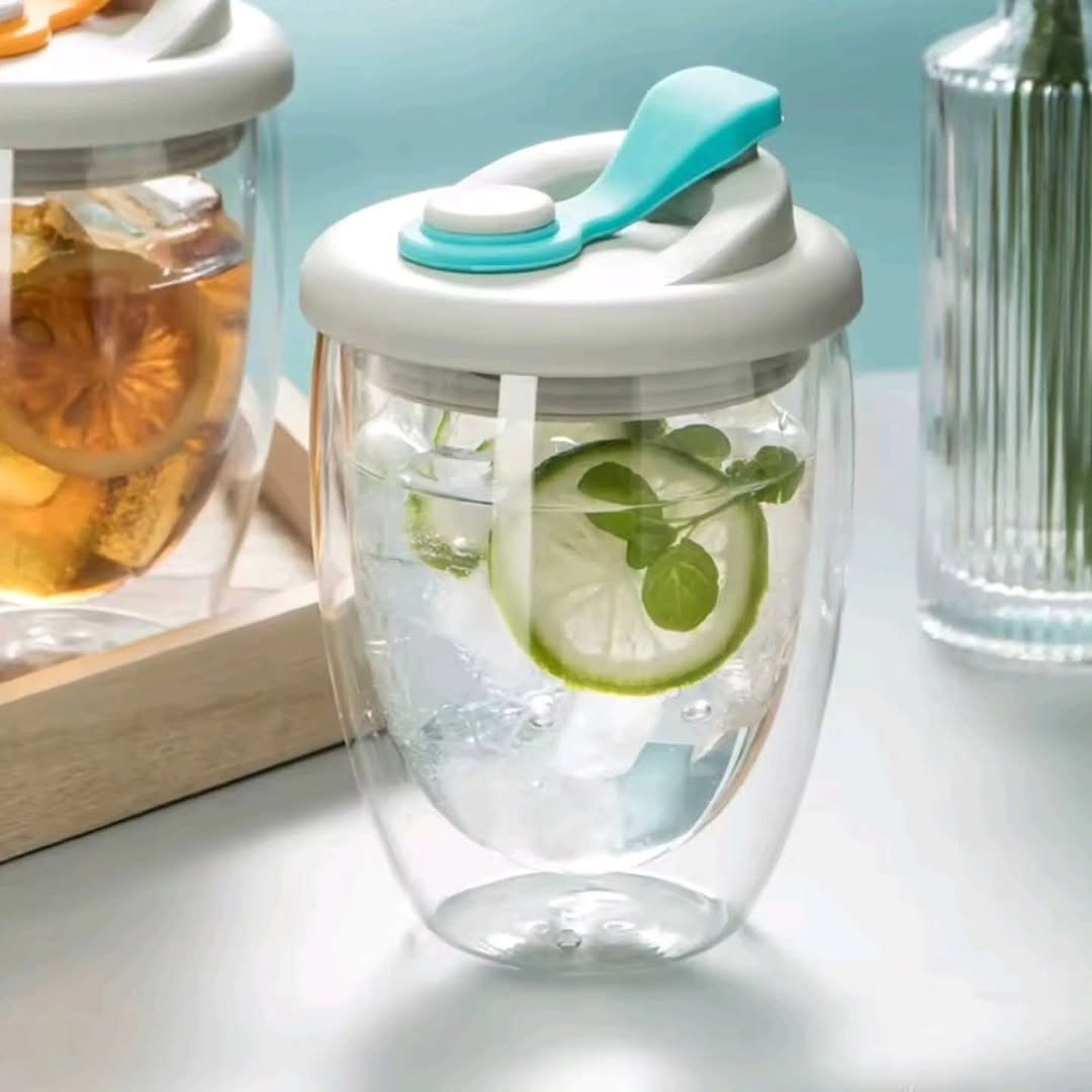 Leak Proof Double Wall Glass Cup