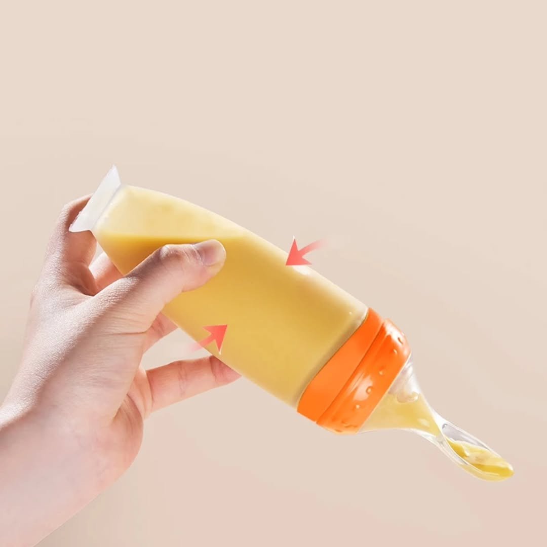 Soft Silicone Baby Feeding Bottle with Spoon Tip