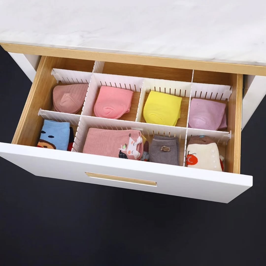 4Pcs Adjustable Drawer Divider Organizer