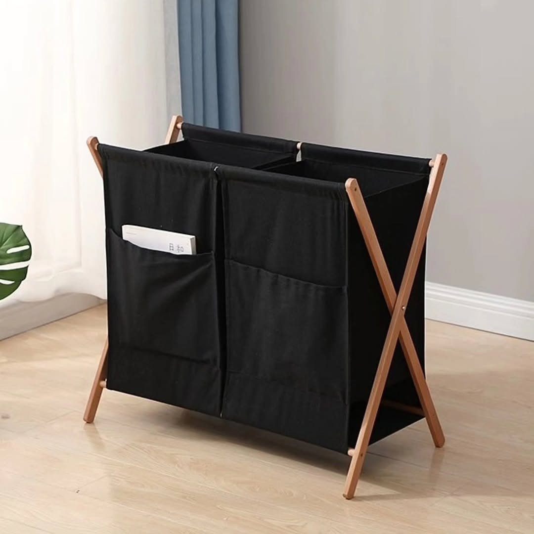 Foldable Partitioned Laundry Basket