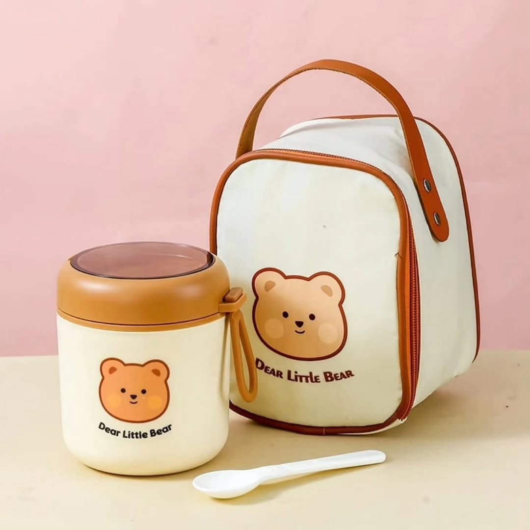 2 in 1 Food Flask Thermos with Matching Insulated Lunch Bag