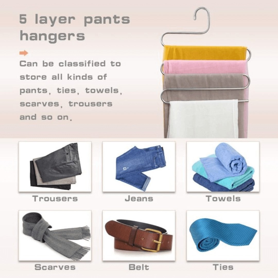 5-Layer Anti-Slip Pants Hangers