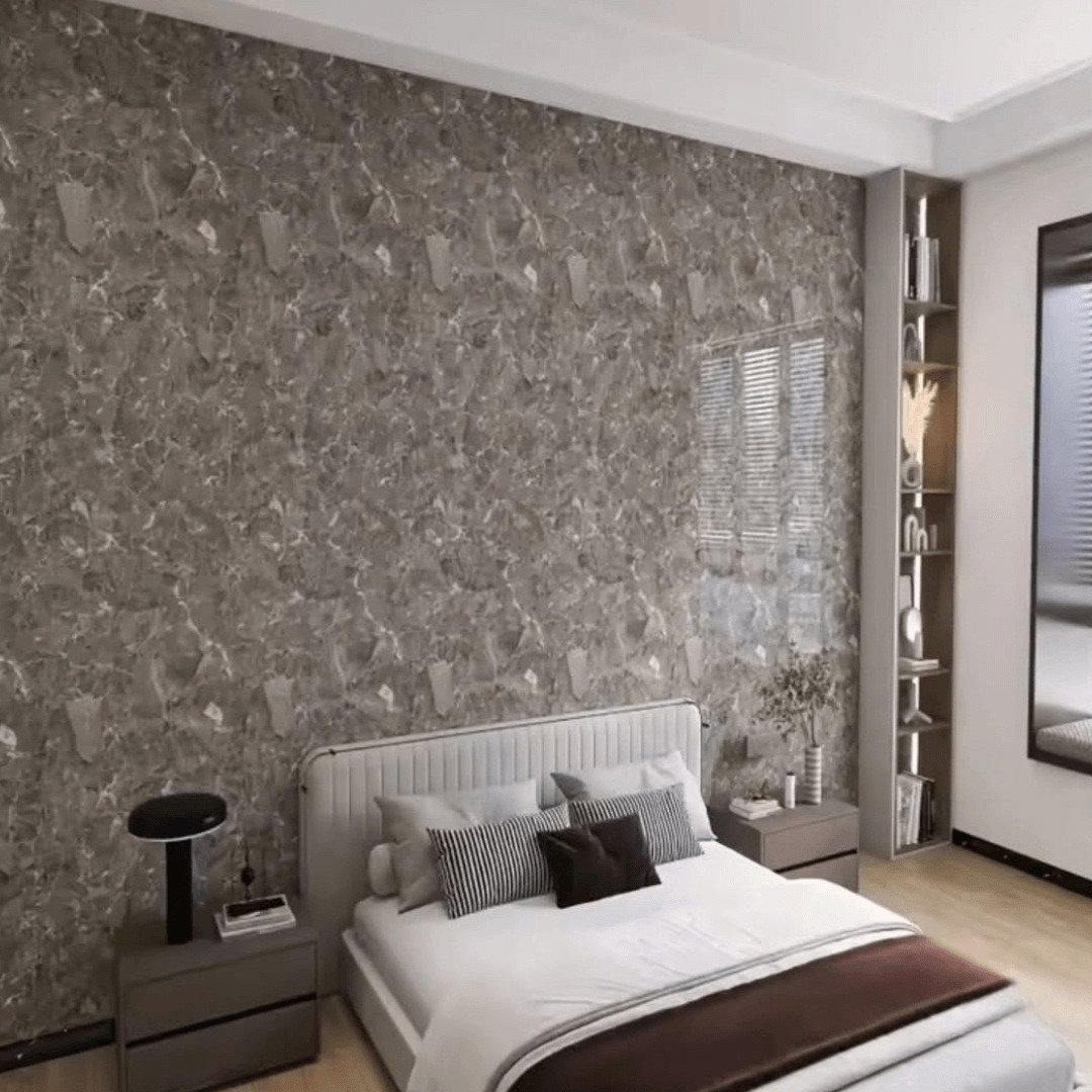 grey Adhesive Marble Wallpaper Roll