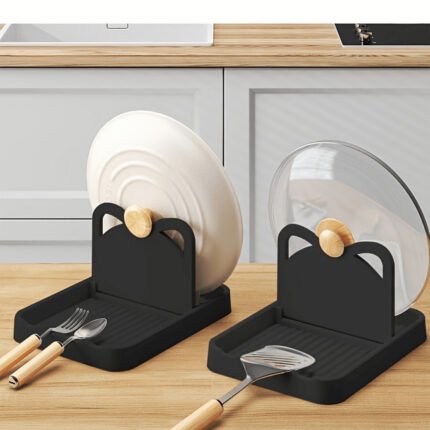 Pot Lid Rack and Spoon Holder