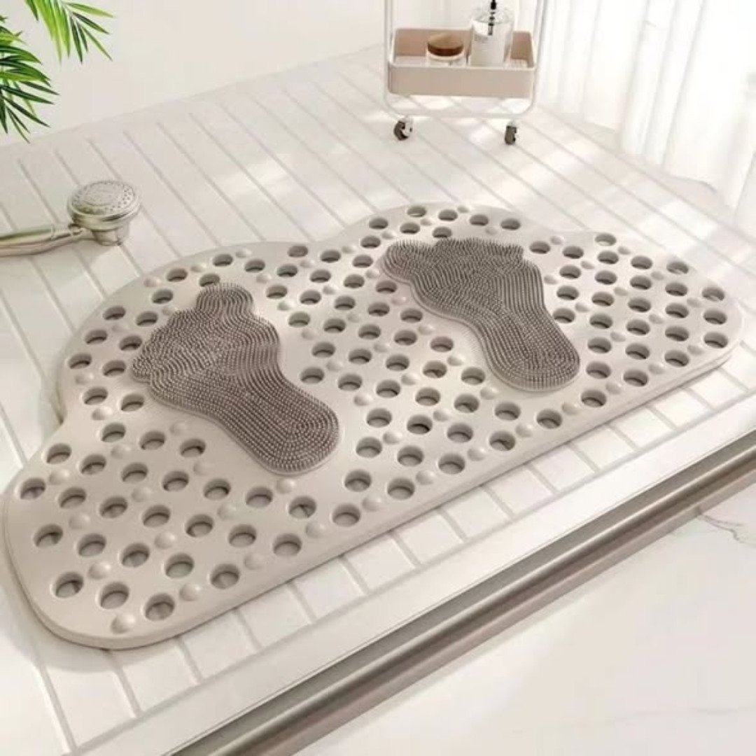 Beige - Big Cloud shape Antislip bathroom mat