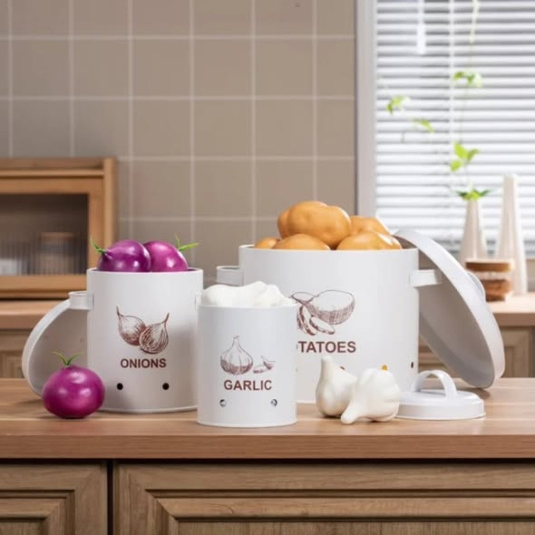 3pc Potato onion garlic 3in1 perforated storage bins