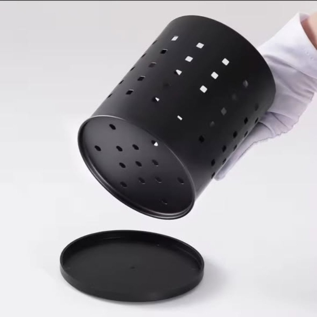 Black stainless steel cutlery holder