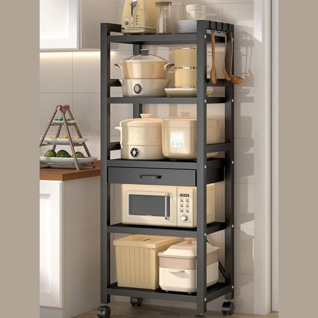5 tier metallic Kitchen rack