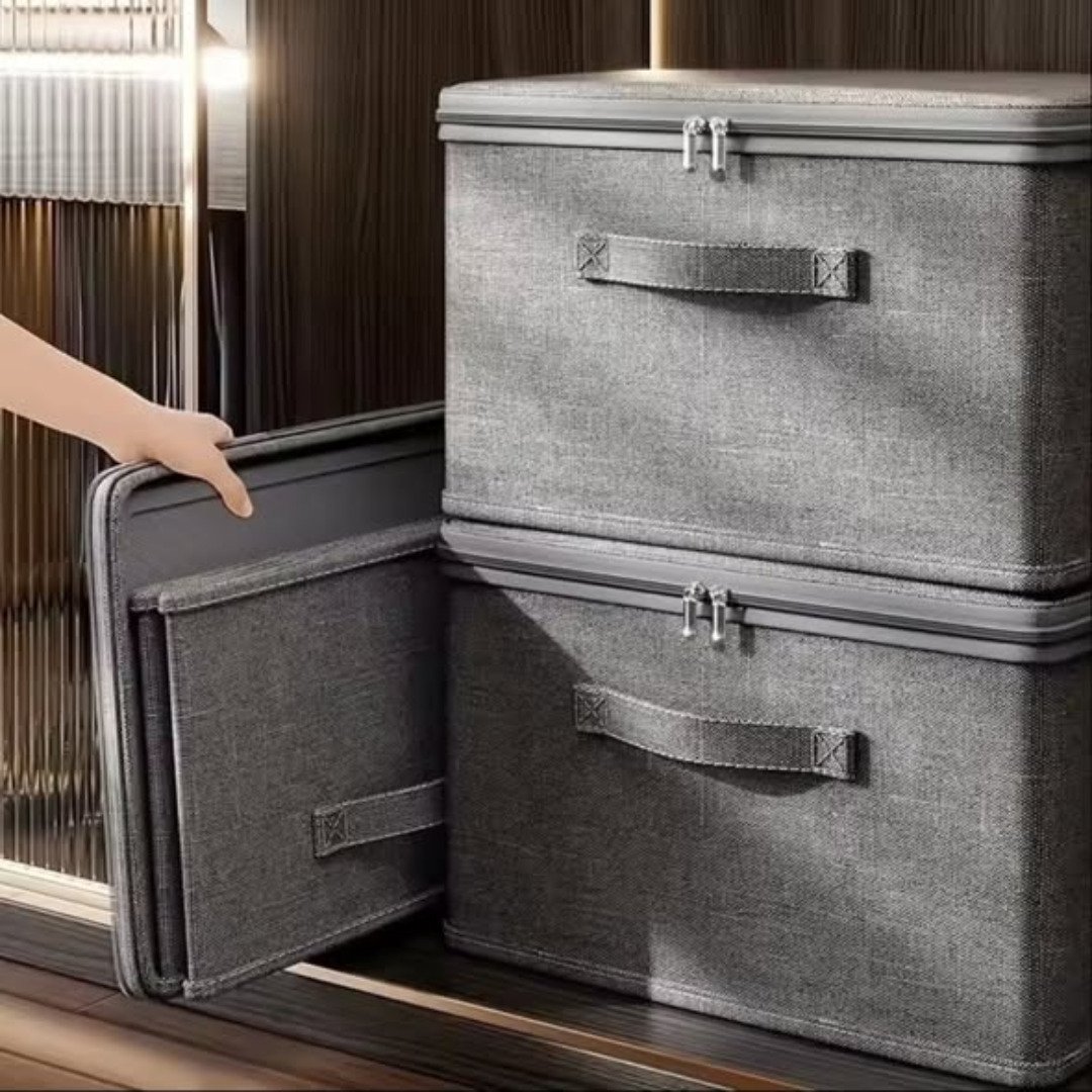 Foldable Fabric Storage Box with Lid