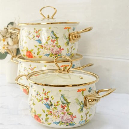 3-Piece Enamel Cookware Set