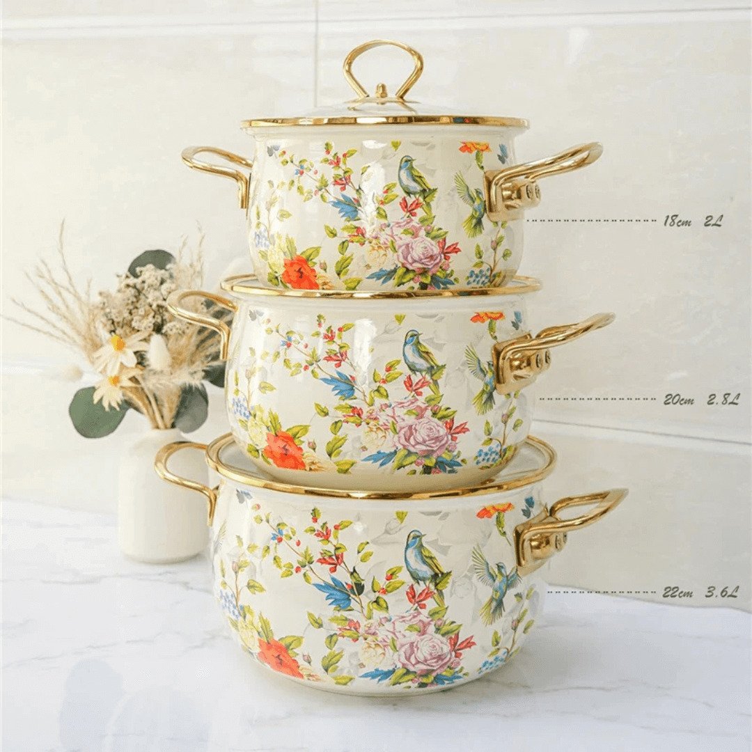 3-Piece Enamel Cookware Set