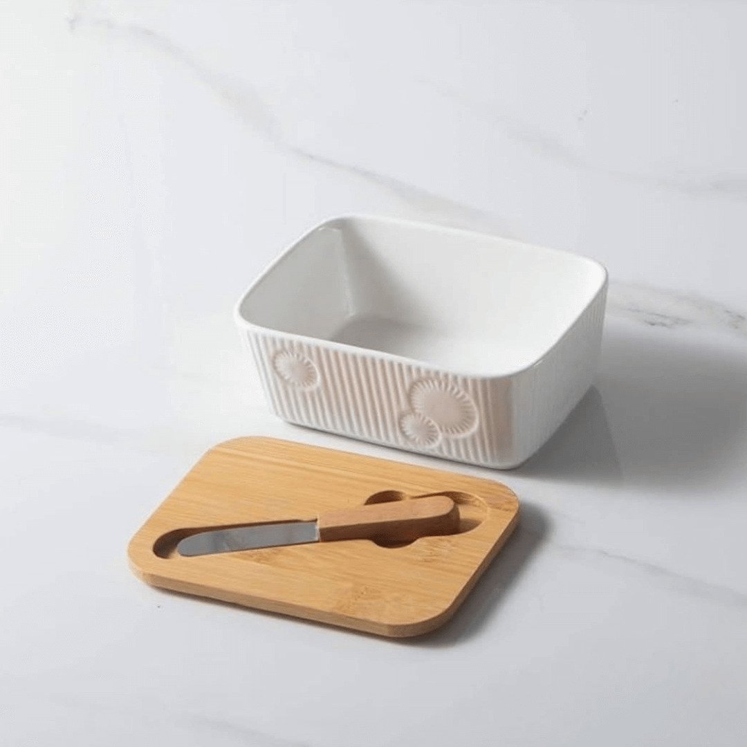 400ml Porcelain Butter Dish with Lid
