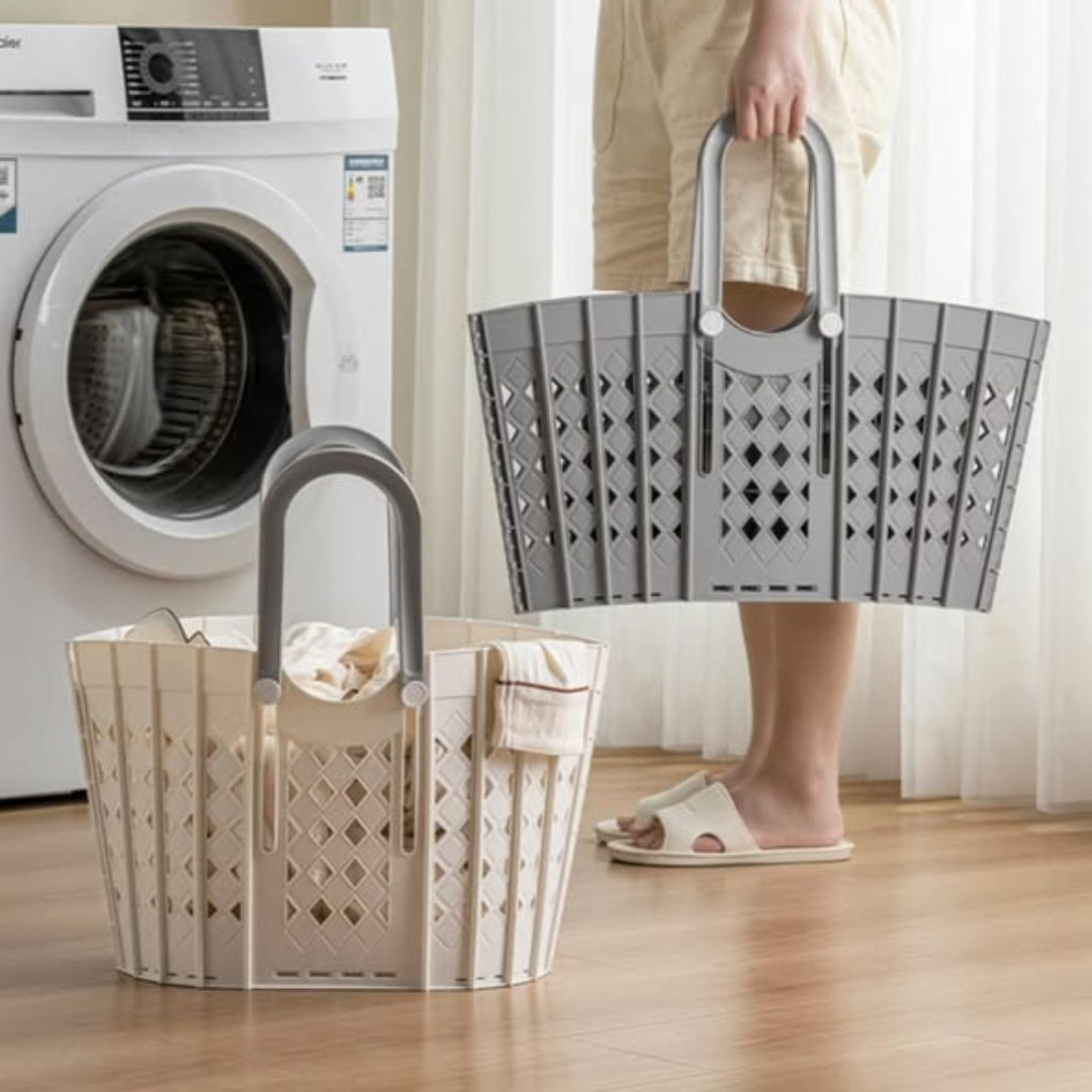 Plastic Handheld Folding Dirty Clothes Basket