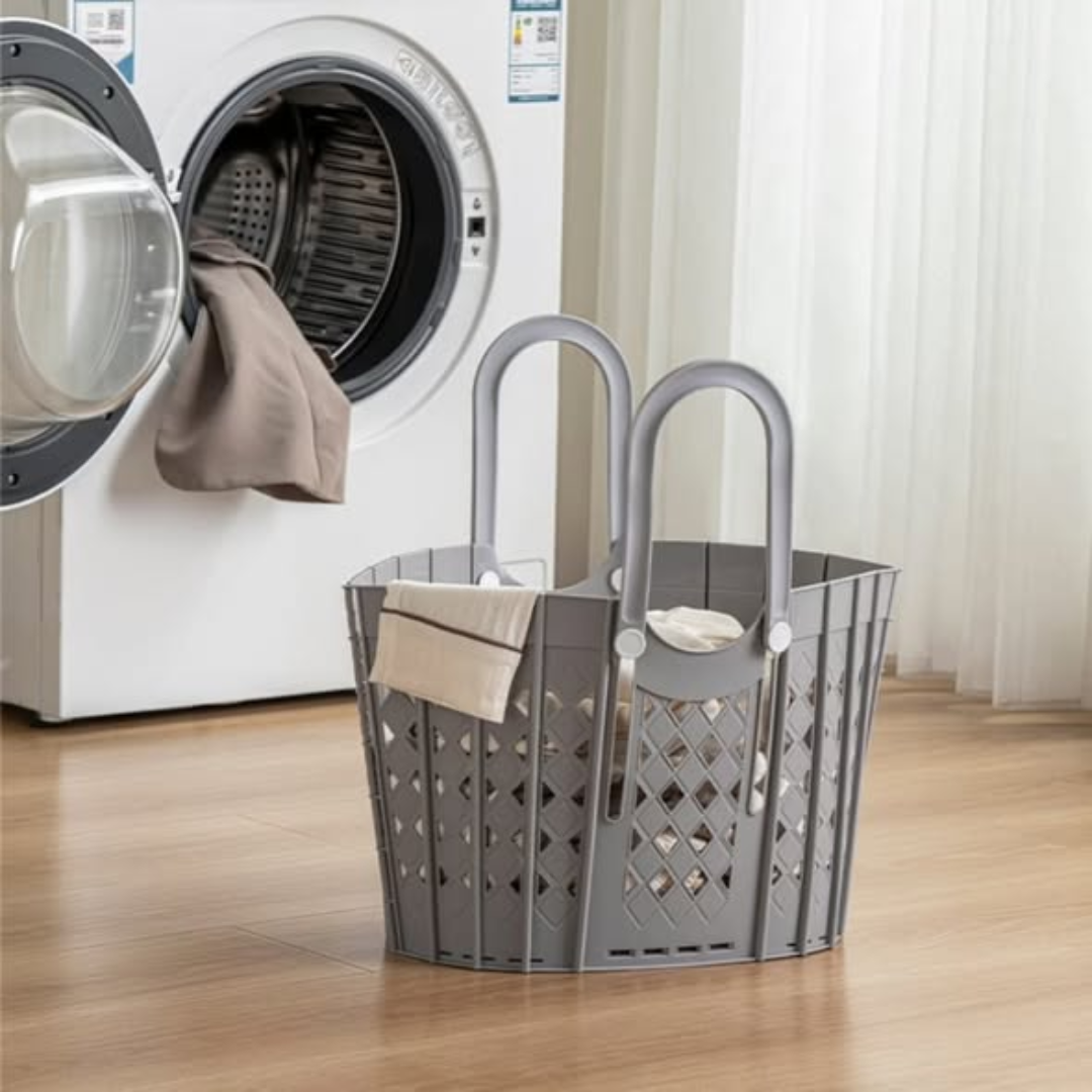 Plastic Handheld Folding Dirty Clothes Basket