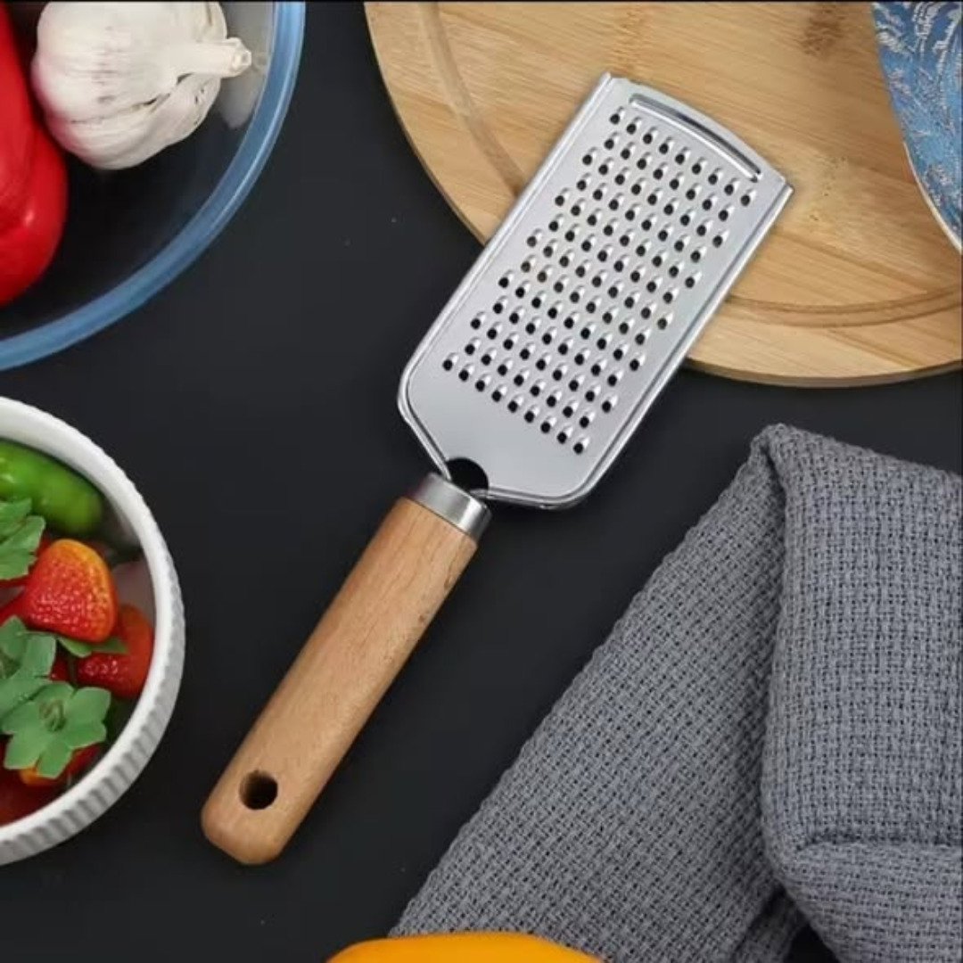 Stainless Steel Multipurpose Grater with Wooden Handle