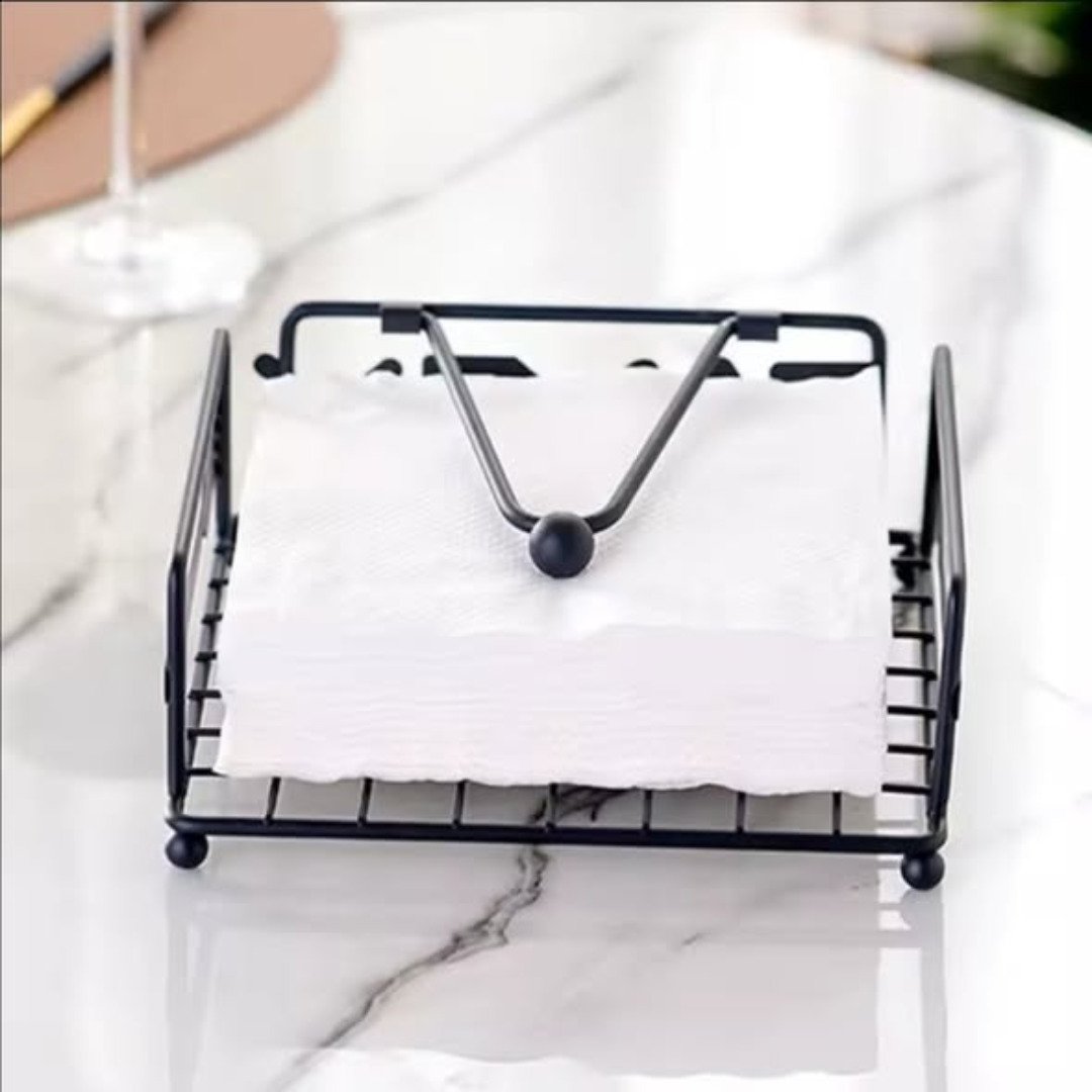Black Cuisine Metal Napkin Holder