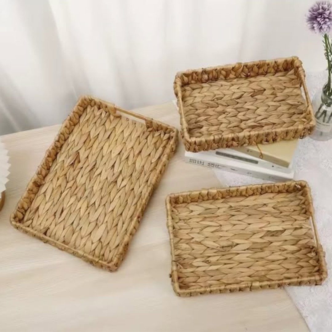 3 in 1 Handmade Rattan Deco Trays