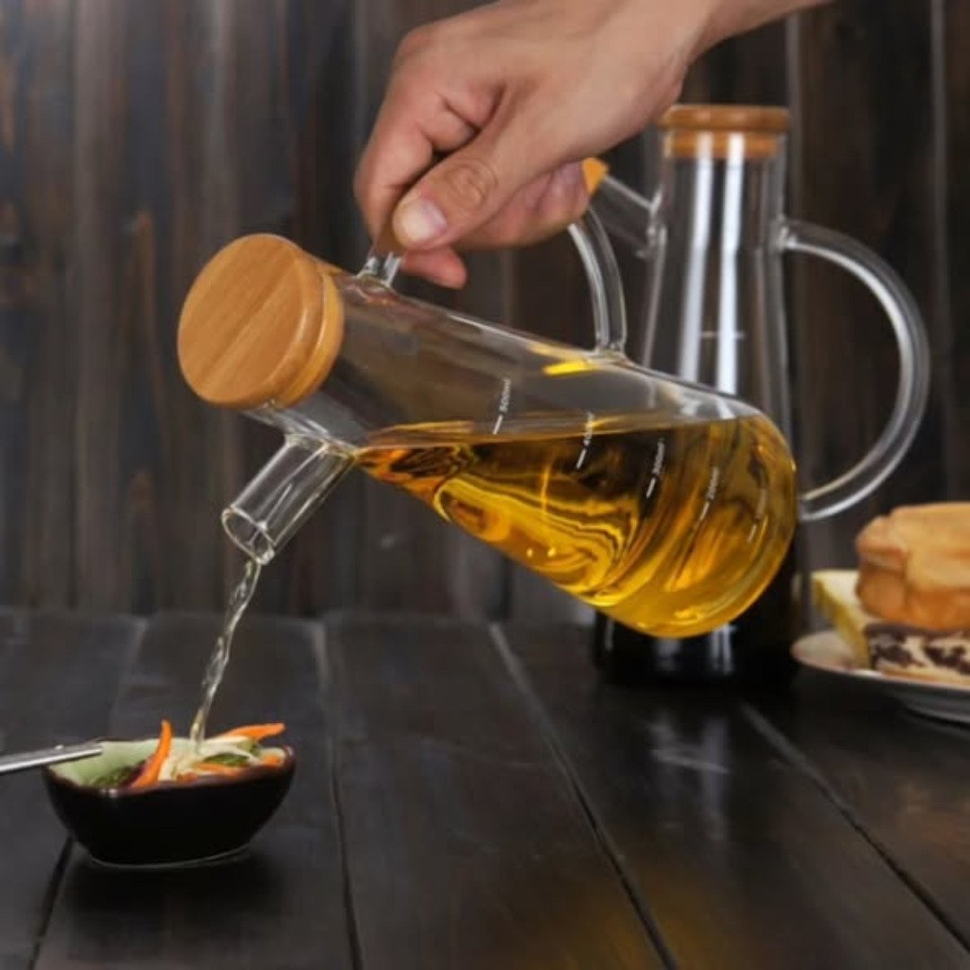 Glass oil/vinegar jar
