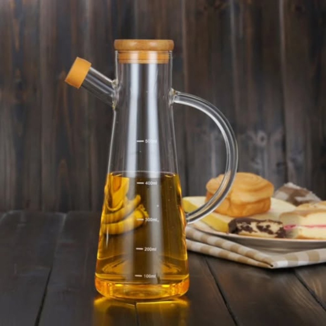 Glass oil/vinegar jar