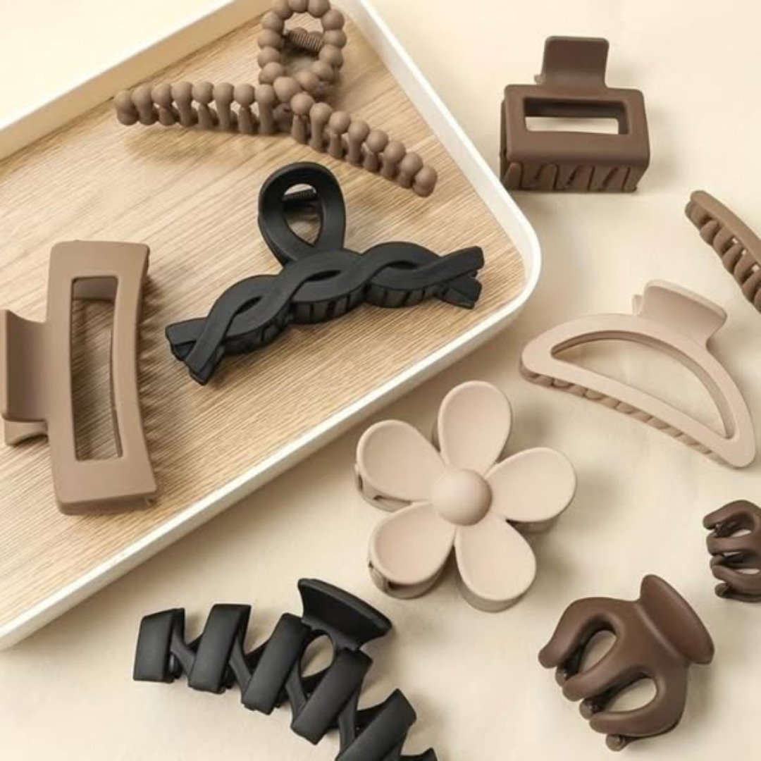10-piece geometric flower hair claw set