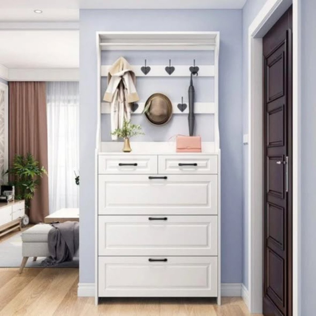 Multi Function Hallway Shoe Cabinet with Coat Rack