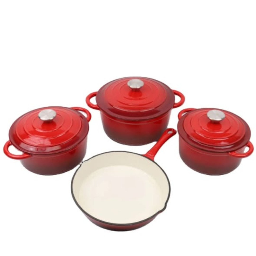 7pcs Enamel Cast Iron Cooking Pots